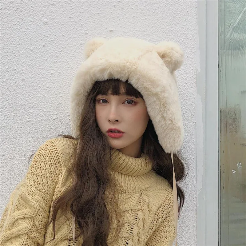 2021 Fashion Winter Women Novelty Caps Warm Cute Bear Ear Hat Casual Faux Fur Hat Scarf Casual Solid Women Caps Present
2021 Fashion Winter Women Novelty Caps Warm Cute Bear Ear Hat Casual Faux Fur Hat Scarf Casual Solid Women Caps Present