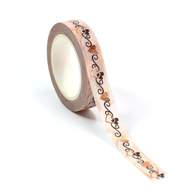 1PC 10MM*10M Foil Romantic Golden Heart Black Heart Decorative Washi Tape Scrapbooking Masking Tape School Office Supply
1PC 10MM*10M Foil Romantic Golden Heart Black Heart Decorative Washi Tape Scrapbooking Masking Tape School Office Supply
