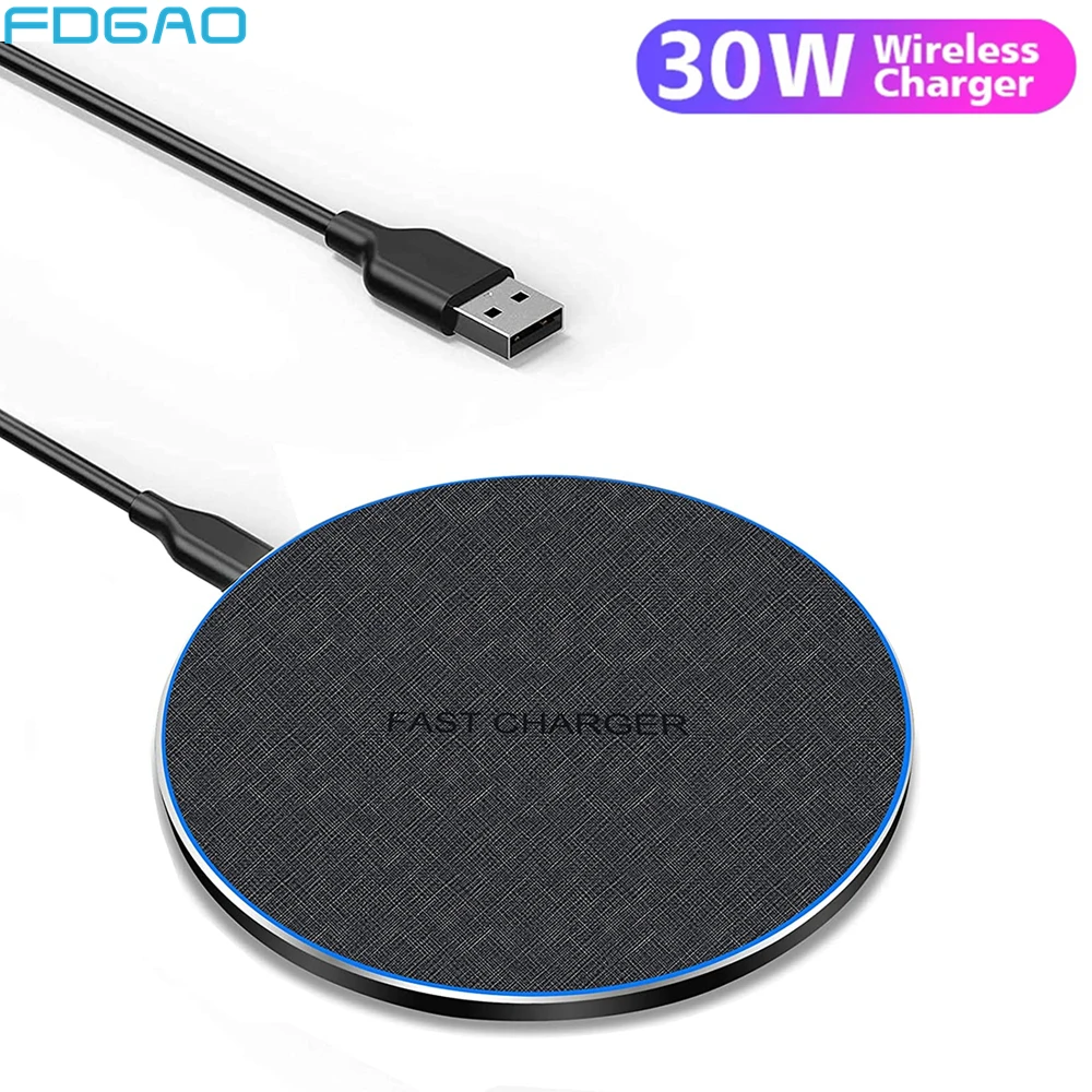 

FDGAO 30W Qi Wireless Charger Dock for Samsung S10 S20 S21 Note 10 20 iPhone 12 11 Pro Max XS XR X 8 Induction Fast Charging Pad