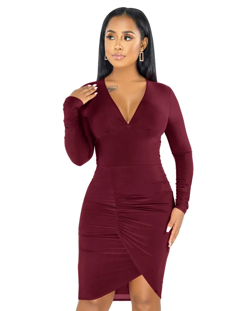 Spring Long Sleeve Women Office Work Dresses Black V-Neck Bodycon High Waist Dress Package Hips Slim Ladies Mini Dress
Spring Long Sleeve Women Office Work Dresses Black V-Neck Bodycon High Waist Dress Package Hips Slim Ladies Mini Dress