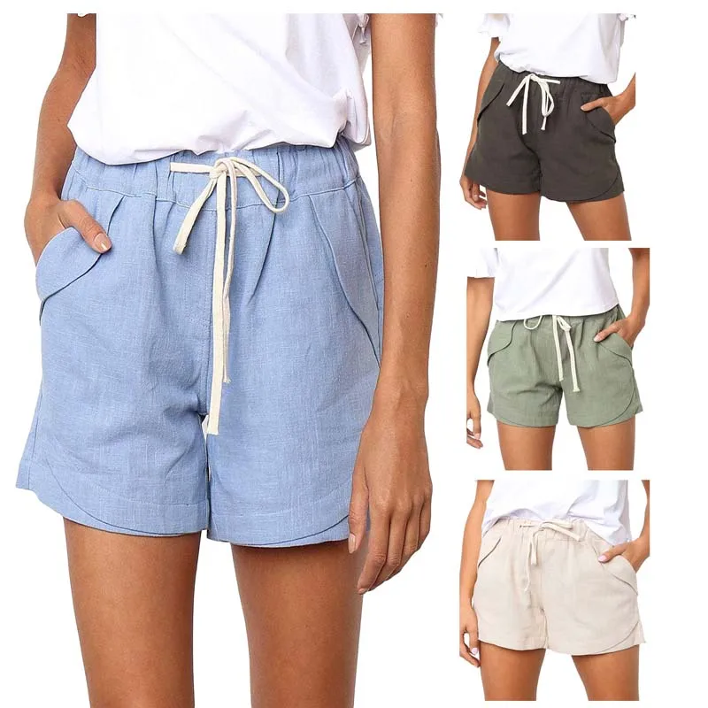 Ladies Beach Pants Drawstring Elastic Waist Cotton And Linen Casual Shorts
Ladies Beach Pants Drawstring Elastic Waist Cotton And Linen Casual Shorts