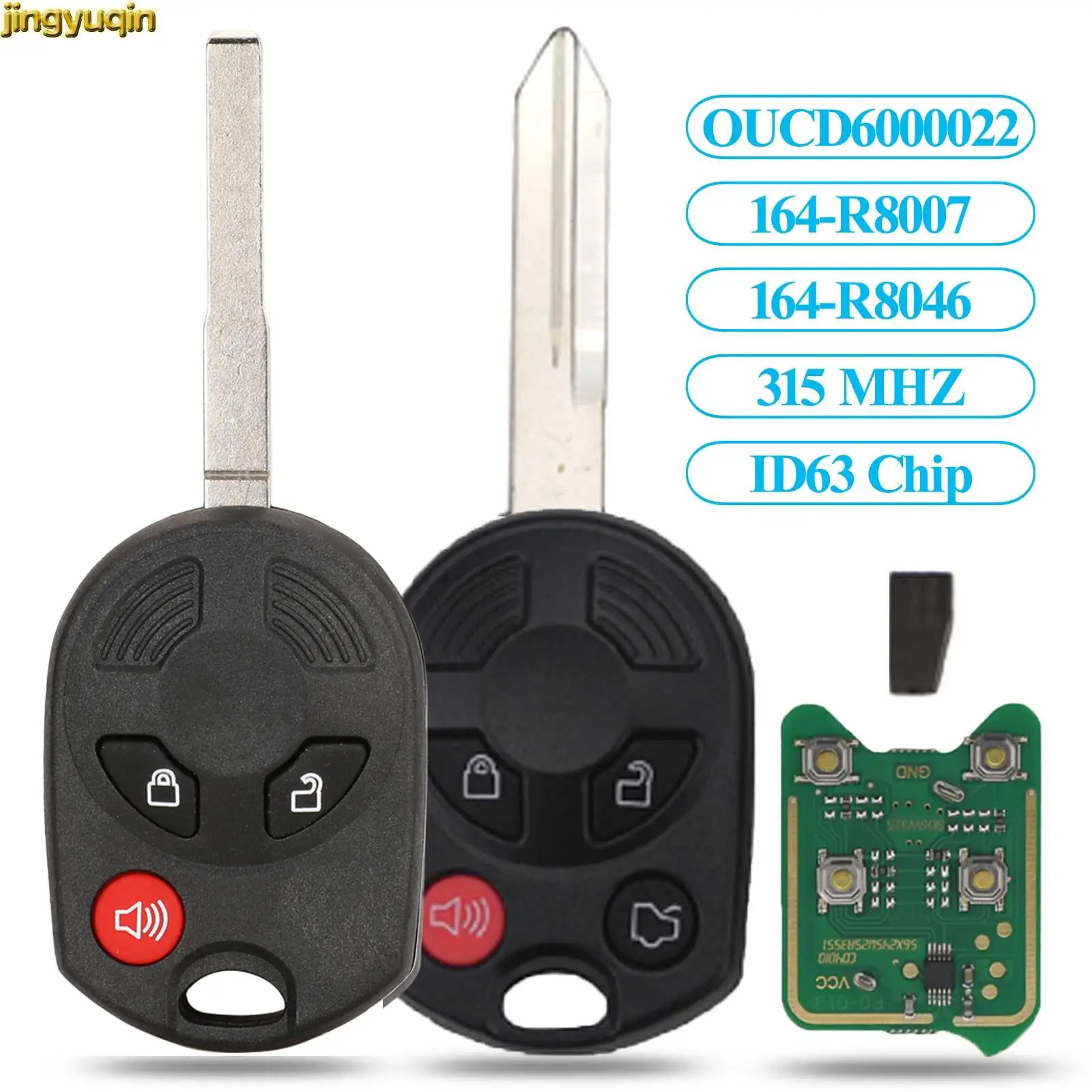 Jingyuqin OUCD6000022 3/4B Car Key Remote Control 315/433MHZ ID63 80bit For Ford Focus C-Max Edge Escape Lincoln Mazda Mercury
Jingyuqin OUCD6000022 3/4B Car Key Remote Control 315/433MHZ ID63 80bit For Ford Focus C-Max Edge Escape Lincoln Mazda Mercury