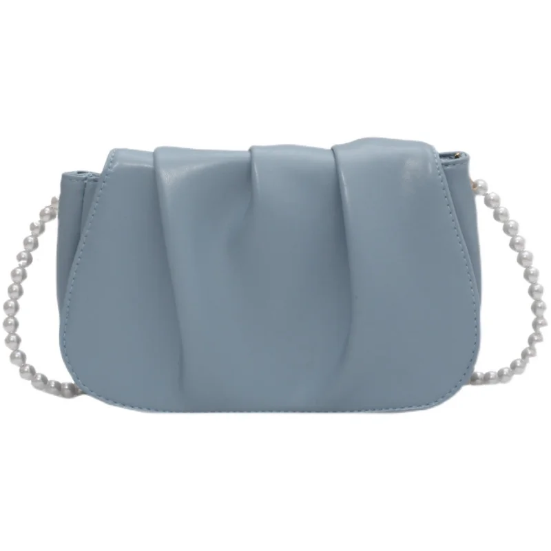 Simple New Fashion Women Solid Color Handbags Pleated PU Leather Female Pearl Chain Shoulder Bag Elegant Ladies Crossbody Bags
Simple New Fashion Women Solid Color Handbags Pleated PU Leather Female Pearl Chain Shoulder Bag Elegant Ladies Crossbody Bags
