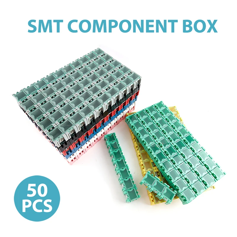50 шт./компл. SMD SMT контейнер для электронных компонентов, набор мини-коробок для хранения
50 шт./компл. SMD SMT контейнер для электронных компонентов, набор мини-коробок для хранения