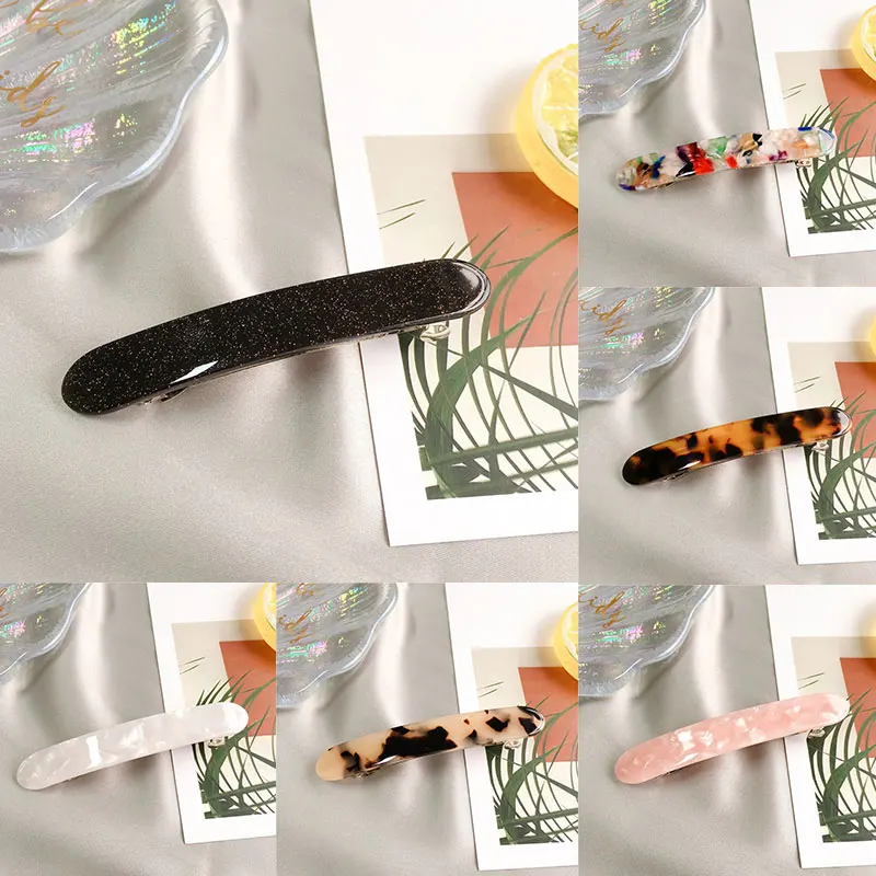 Geometric Barrettes Solid Color Marble Printed Side Clip Spring Clip Korean Acetate Leopard Hair Clip Resin Long Strip Hairpins
Geometric Barrettes Solid Color Marble Printed Side Clip Spring Clip Korean Acetate Leopard Hair Clip Resin Long Strip Hairpins