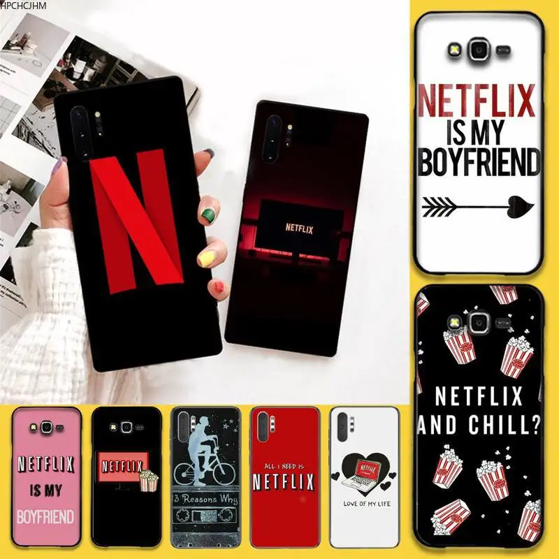 Смотреть Netflix ТВ шоу крышка черная мягкая чехол для телефона Samsung Note 7 8 9 10 pro Galaxy J7 J8
