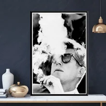 Новый плакат JFK Kennedy для курения на заказ большой черно белый