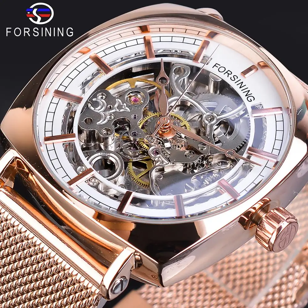 Forsining Top Brand Luxury Man Clock Fashion Mens Watch Casual Waterproof Rose Gold Mesh Skeleton 2019 Mechanical Wristwatches
Forsining Top Brand Luxury Man Clock Fashion Mens Watch Casual Waterproof Rose Gold Mesh Skeleton 2019 Mechanical Wristwatches
