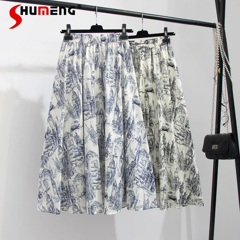Artistic Retro Landscape Painting High Waist A- line pleated fairy mid-length Skirts for women Loose Sketch Big Hem Midi Skirt
Artistic Retro Landscape Painting High Waist A- line pleated fairy mid-length Skirts for women Loose Sketch Big Hem Midi Skirt