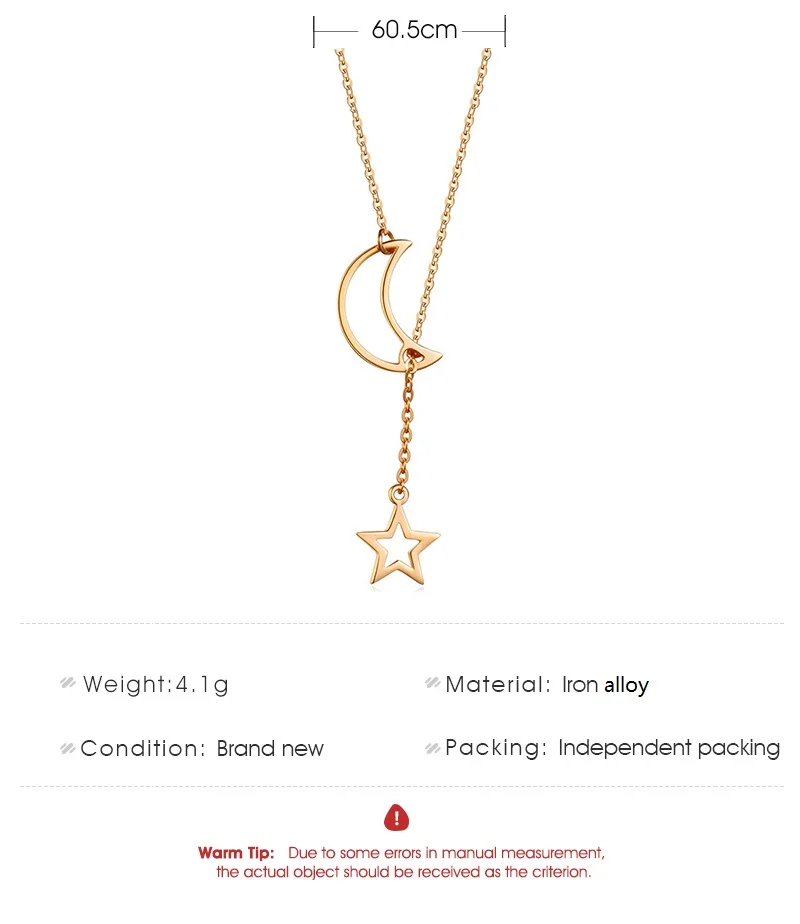 New Jewelry Sexy Star Moon Pendant European and American Style Simple Wild Necklace Ladies Hot Selling Accessories Wholesale
New Jewelry Sexy Star Moon Pendant European and American Style Simple Wild Necklace Ladies Hot Selling Accessories Wholesale