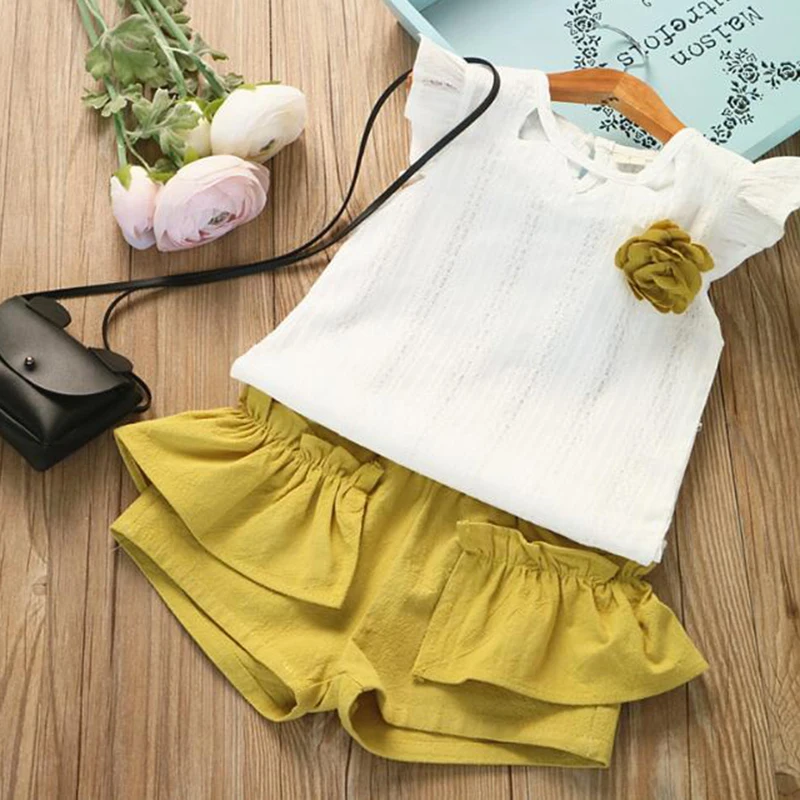 2-6Yrs Children's Sets Kids Baby Girls Sleeveless Flower T-shirt + Loose Shorts Clothing Sets Summer Kids Girls Suit Clothes
2-6Yrs Children's Sets Kids Baby Girls Sleeveless Flower T-shirt + Loose Shorts Clothing Sets Summer Kids Girls Suit Clothes