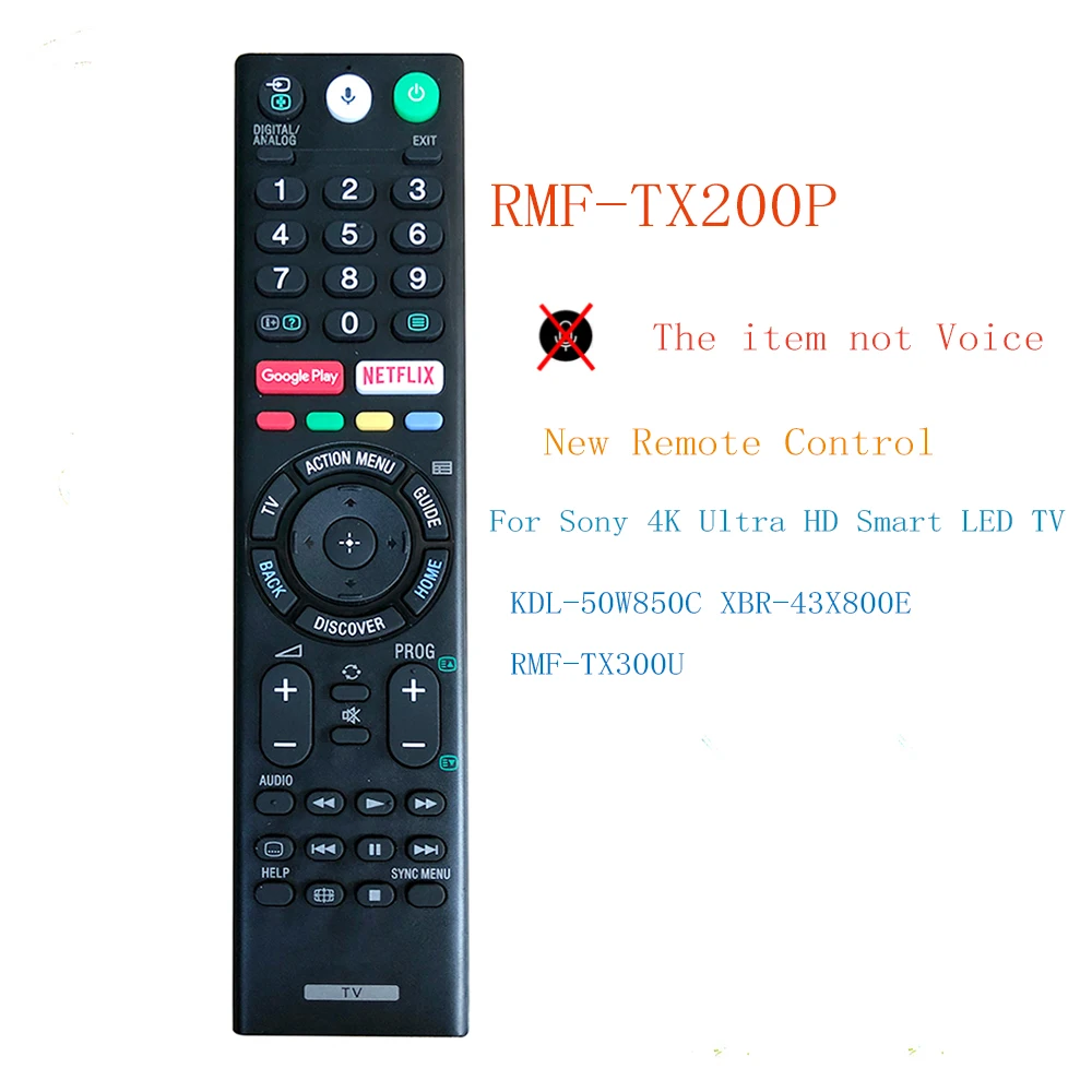 NEW RMF-TX200P Remote Control for Sony 4K Ultra HD Smart LED TV KDL-50W850C XBR-43X800E RMF-TX300U No Voice Fit Fernbedienung
NEW RMF-TX200P Remote Control for Sony 4K Ultra HD Smart LED TV KDL-50W850C XBR-43X800E RMF-TX300U No Voice Fit Fernbedienung
