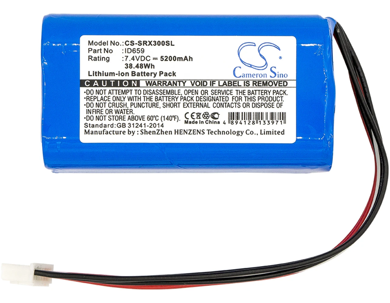 Cameron Sino 7.4V/5200mA ID659 Battery for Sony SRS-X30,SRS-XB3,SRS-XB30,SRS-XB40
Cameron Sino 7.4V/5200mA ID659 Battery for Sony SRS-X30,SRS-XB3,SRS-XB30,SRS-XB40