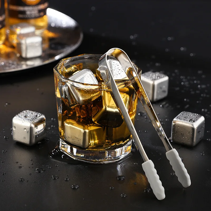 4/6/8 Pcs Stainless Steel Ice Cubes Set Reusable Chilling Stones Whiskey Vodka Wine Cooling Cube Chilling Rock Party Bar Tool 
4/6/8 Pcs Stainless Steel Ice Cubes Set Reusable Chilling Stones Whiskey Vodka Wine Cooling Cube Chilling Rock Party Bar Tool