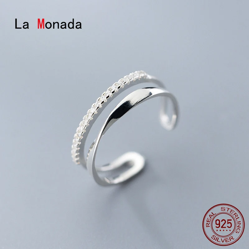 La Monada 46-50mm Twist 925 Silver Rings For Women Real Silver 925 Woman Adjustable Ring Fine Luxury Jewelry Silver Open
La Monada 46-50mm Twist 925 Silver Rings For Women Real Silver 925 Woman Adjustable Ring Fine Luxury Jewelry Silver Open