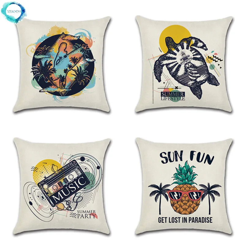 Summer Beach Theme Cartoon Palm Tree Turtle Print Pillow Cushion Cover Cotton Linen Throw Pillow Case Home Sofa Party Decor
Summer Beach Theme Cartoon Palm Tree Turtle Print Pillow Cushion Cover Cotton Linen Throw Pillow Case Home Sofa Party Decor