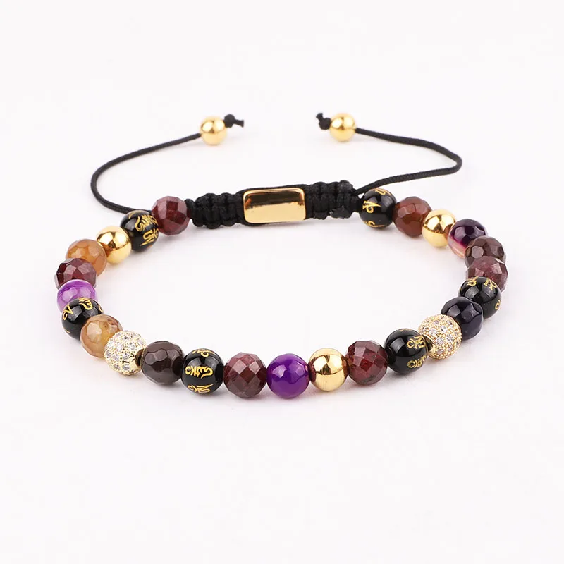 New Cute Design 6mm Natural Stone Tibetan Agate Beads CZ Charm Macrame Adjustable Luxury Bracelet Women
New Cute Design 6mm Natural Stone Tibetan Agate Beads CZ Charm Macrame Adjustable Luxury Bracelet Women