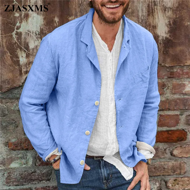 Men Casual Turn-down Collar Solid Simple Coat Spring Single Breasted Button Cardigan Autumn Long Sleeve Cotton Men Top Outerwear
Men Casual Turn-down Collar Solid Simple Coat Spring Single Breasted Button Cardigan Autumn Long Sleeve Cotton Men Top Outerwear