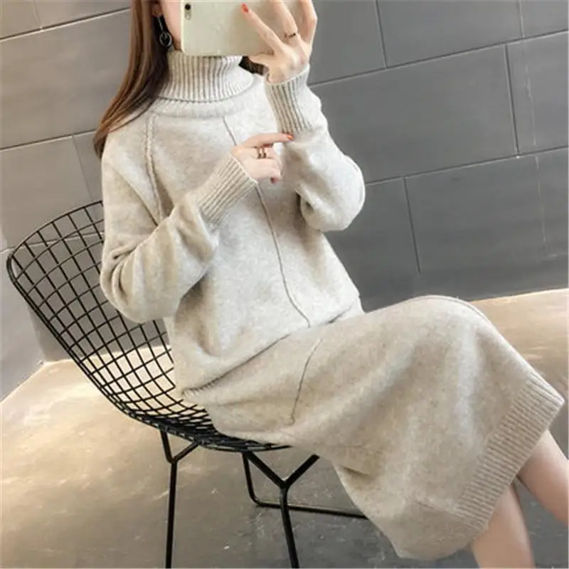 Women Winter New Casual Slim Long Knitted Sweater Dress Female Turtleneck Pullover Dresses Ladies Thick Warm Dress
Women Winter New Casual Slim Long Knitted Sweater Dress Female Turtleneck Pullover Dresses Ladies Thick Warm Dress