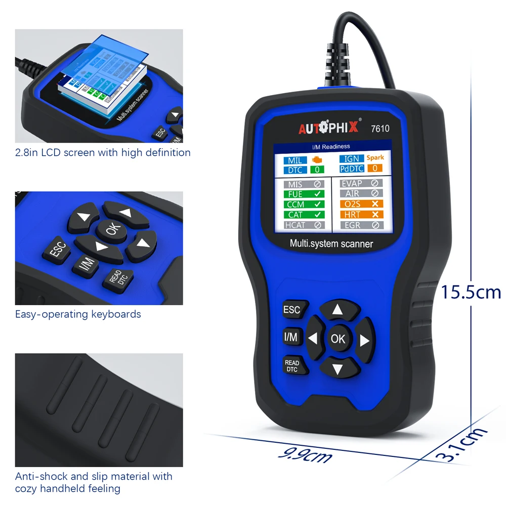 Autophix 7610 OBD2 Auto Scanner for Audi Skoda Seat ABS SAS Airbag Oil EPB DPF TPMS Reset OBD2 Automotive Scanner Diagnose Tool
Autophix 7610 OBD2 Auto Scanner for Audi Skoda Seat ABS SAS Airbag Oil EPB DPF TPMS Reset OBD2 Automotive Scanner Diagnose Tool