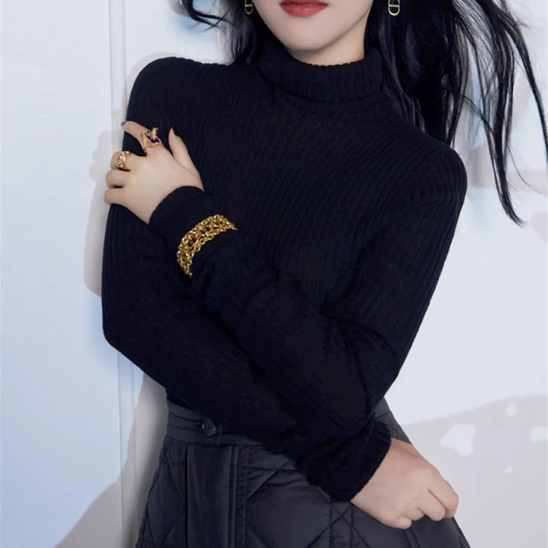 Women Turtleneck Knitted Soft Sweater 2021 Long Sleeve Ladies Long Sleeve Slim Knitwear Bottoming Pullover Top Female All-Match
Women Turtleneck Knitted Soft Sweater 2021 Long Sleeve Ladies Long Sleeve Slim Knitwear Bottoming Pullover Top Female All-Match