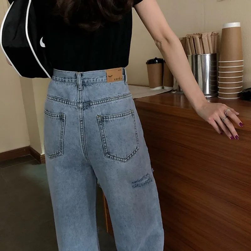 Sakurada Kawashima 2021 Spring New Korean Style Retro Anti-Aging Loose Slimming High Waist Ripped Wide-Leg Jeans Women
Sakurada Kawashima 2021 Spring New Korean Style Retro Anti-Aging Loose Slimming High Waist Ripped Wide-Leg Jeans Women