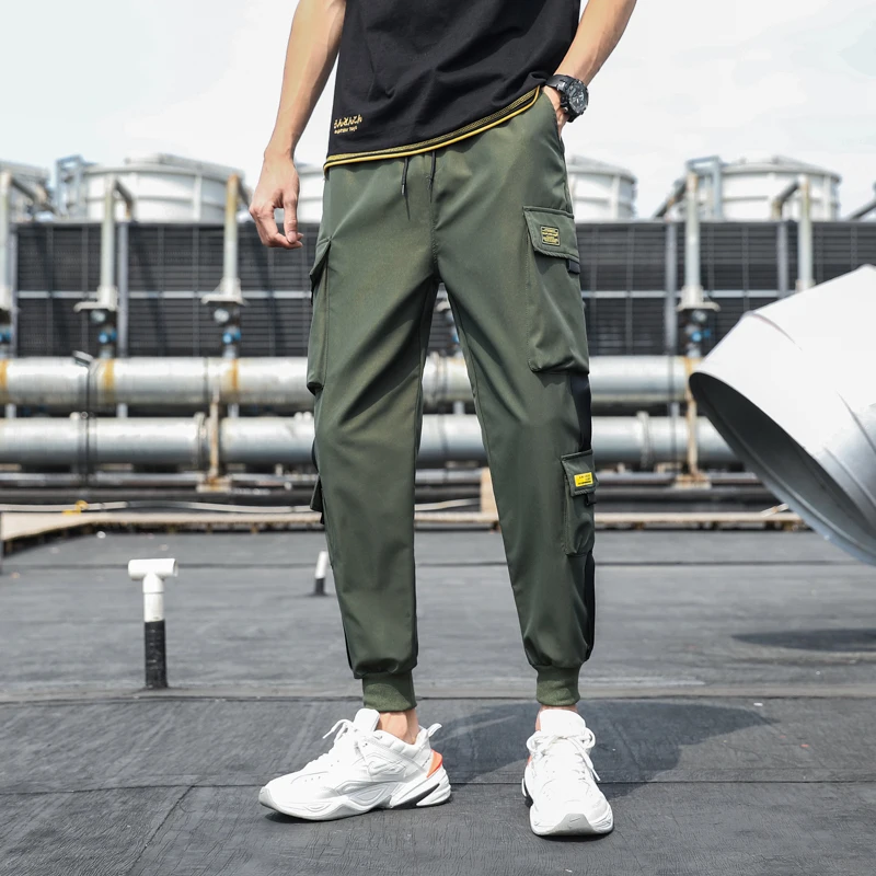 2021 Joggers Cargo Pants for Men Casual Hip Hop Hit Color Pocket Male Trousers Sweatpants Streetwear Ribbons Techwear Pants
2021 Joggers Cargo Pants for Men Casual Hip Hop Hit Color Pocket Male Trousers Sweatpants Streetwear Ribbons Techwear Pants