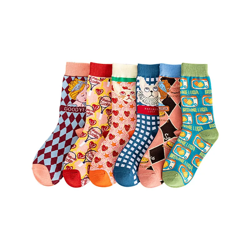 2021 Women's Trendy Socks Street Hip Hop Style Mid Tube Cartoon Color Retro Style Stockings Warm Comfotable Autumn And Winter
2021 Women's Trendy Socks Street Hip Hop Style Mid Tube Cartoon Color Retro Style Stockings Warm Comfotable Autumn And Winter
