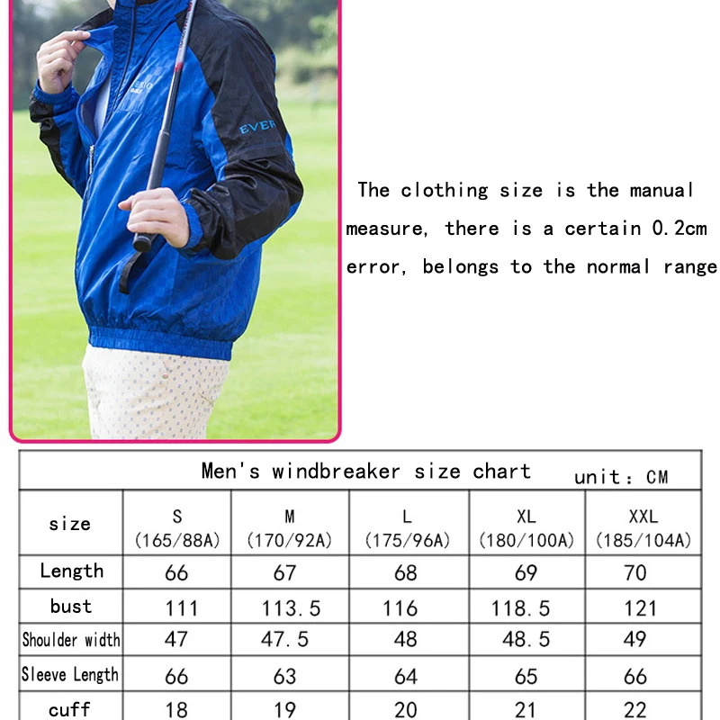 EVERIO Quality Golf Apparel Men Autumn Winter Blue/yellow Windbreaker Jacket Quick-drying Breathable Warm Casual Outer Wear Top
EVERIO Quality Golf Apparel Men Autumn Winter Blue/yellow Windbreaker Jacket Quick-drying Breathable Warm Casual Outer Wear Top