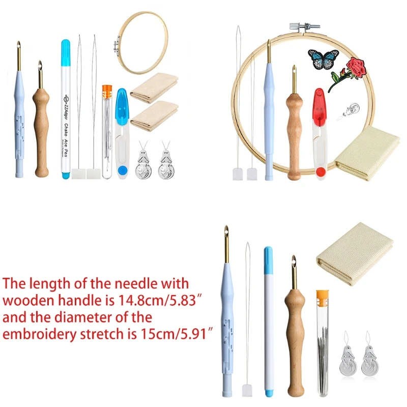 DIY Unfinished Embroidery Kit Yarn Punch Needle Wooden Handle Embroidery Pen Needle Threader Cloth for Cross Stitching
DIY Unfinished Embroidery Kit Yarn Punch Needle Wooden Handle Embroidery Pen Needle Threader Cloth for Cross Stitching