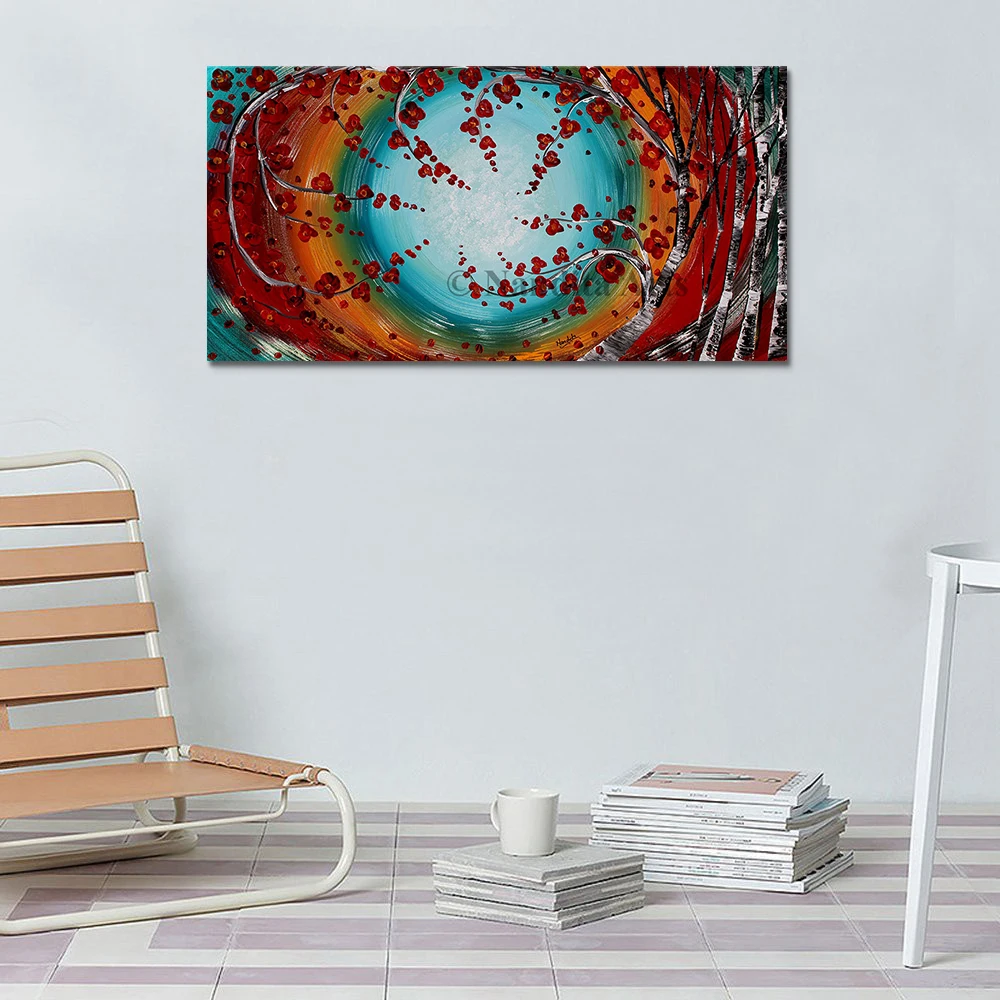 Hand Painted Thick Oil Knife Painting On Canvas Moonligh Red Flower Modern Home Decor Abstract Wall Art Picture For Living Room
Hand Painted Thick Oil Knife Painting On Canvas Moonligh Red Flower Modern Home Decor Abstract Wall Art Picture For Living Room