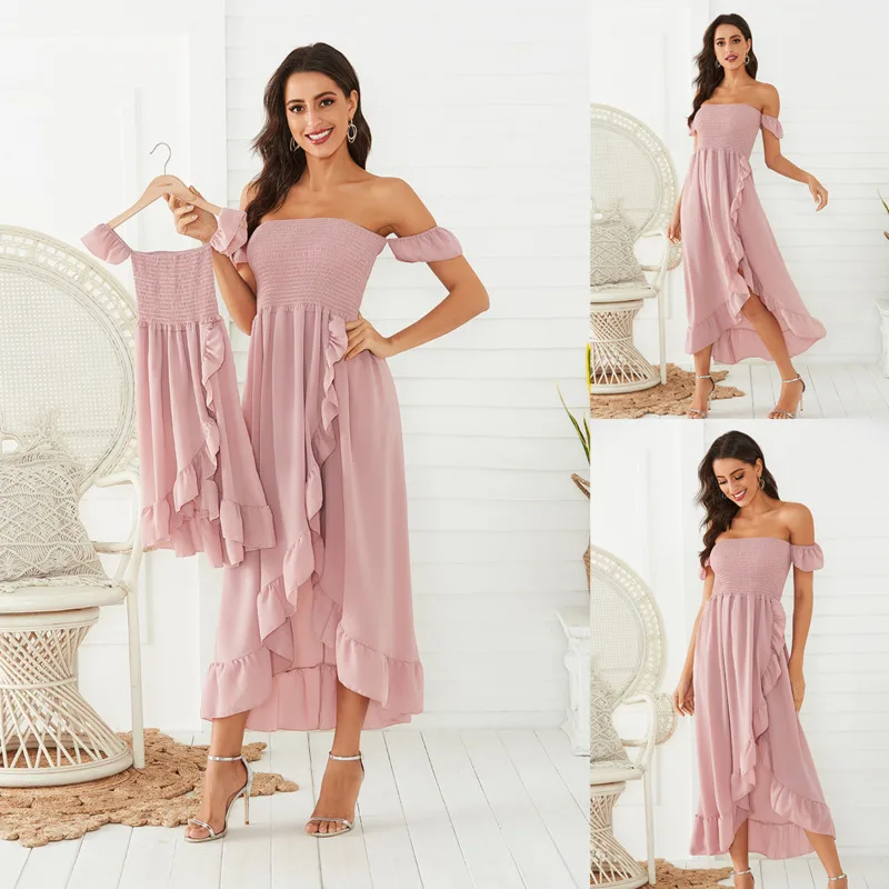 Женское платье с открытыми плечами, асимметричное эластичное пляжное платье с оборками, для родителей и детей, летнее, 2021
Женское платье с открытыми плечами, асимметричное эластичное пляжное платье с оборками, для родителей и детей, летнее, 2021
