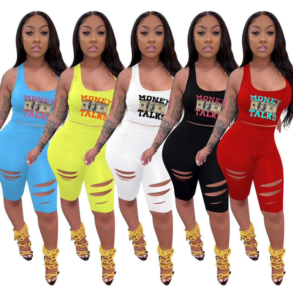 Money Talk Outfit 2021 Women Summer Clothing Sleeveless Breathable Tank Crop Tops and Shorts Two Piece Sport Fitness Jogging Set
Money Talk Outfit 2021 Women Summer Clothing Sleeveless Breathable Tank Crop Tops and Shorts Two Piece Sport Fitness Jogging Set