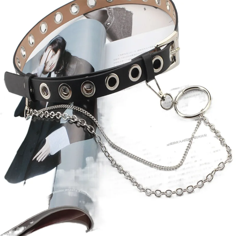 Fashion Ladies Harajuku Leather Designer Belts with Chain Luxury Unisex Aesthetic Grommet Belt Hollow Woman Belt for Jeans 
Fashion Ladies Harajuku Leather Designer Belts with Chain Luxury Unisex Aesthetic Grommet Belt Hollow Woman Belt for Jeans