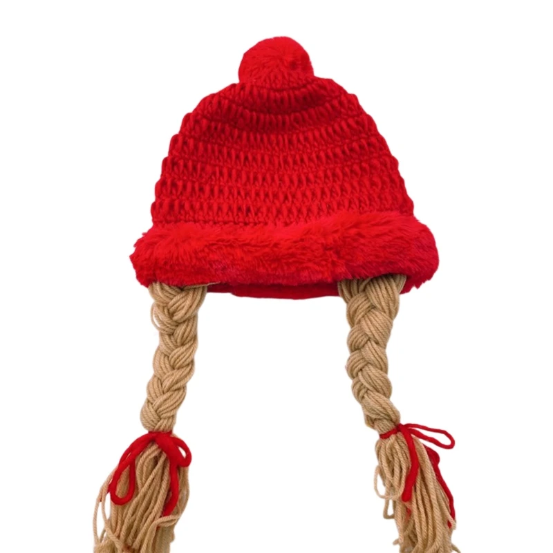 Warm Soft Plush Ball Pompom Kid Handmade Knitted Cap with Braids Wigs Hat Bonnet 54DF
Warm Soft Plush Ball Pompom Kid Handmade Knitted Cap with Braids Wigs Hat Bonnet 54DF
