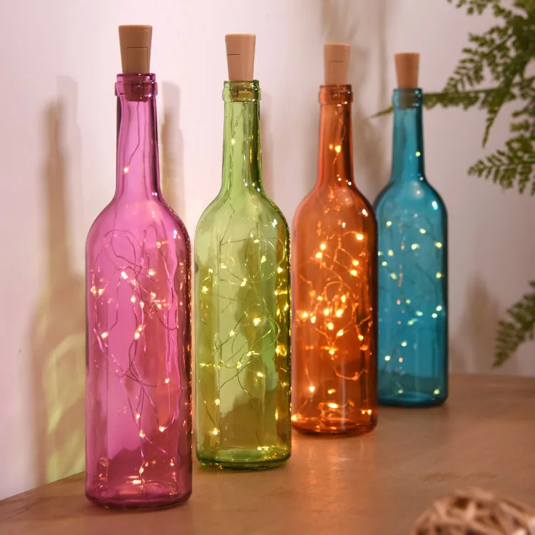 2M 20 LEDs Wine Bottle Lights With Cork Shape Copper Wire Flexible Fairy String for Wedding Party Christmas Decoration | Лампы и