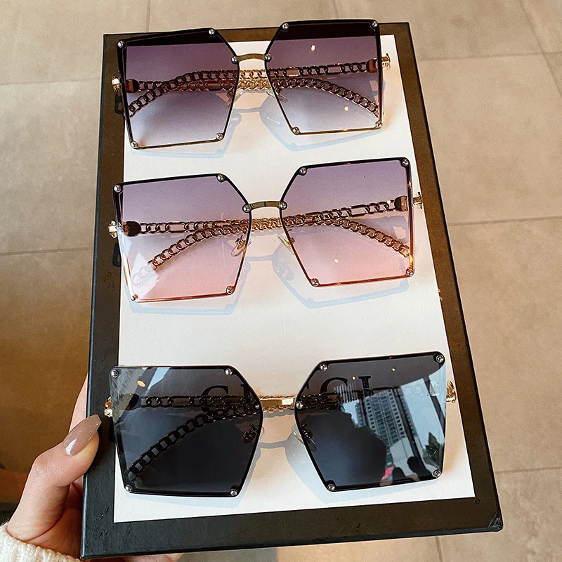 Recommend Oversize Gradient Sunglasses For Women Vintage Alloy Chain Frame Rivet Square Sun Glasses Female Elegant Shades
Recommend Oversize Gradient Sunglasses For Women Vintage Alloy Chain Frame Rivet Square Sun Glasses Female Elegant Shades