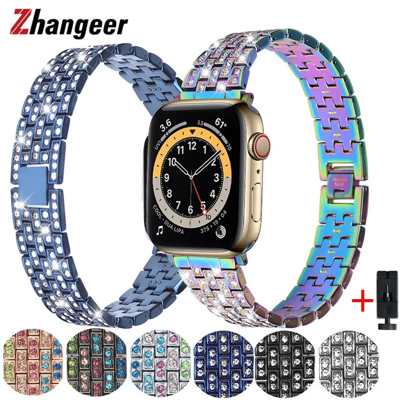 Colorful Diamond Watch Strap For Apple Watch 6 Se 5 4 3 2 1 Bracelet Band 38mm 42mm Bling Strap For iWatch 44mm 40mm Women Band
Colorful Diamond Watch Strap For Apple Watch 6 Se 5 4 3 2 1 Bracelet Band 38mm 42mm Bling Strap For iWatch 44mm 40mm Women Band