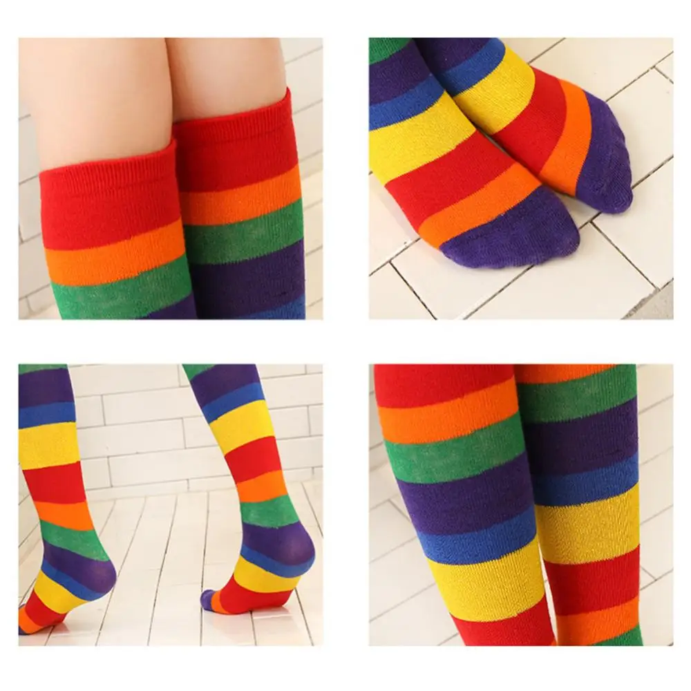 Children's cartoon cotton socks Rainbow Color Stripe Kids Girl Boy Autumn Elastic Knee High Socks Stockings panties nia
Children's cartoon cotton socks Rainbow Color Stripe Kids Girl Boy Autumn Elastic Knee High Socks Stockings panties nia