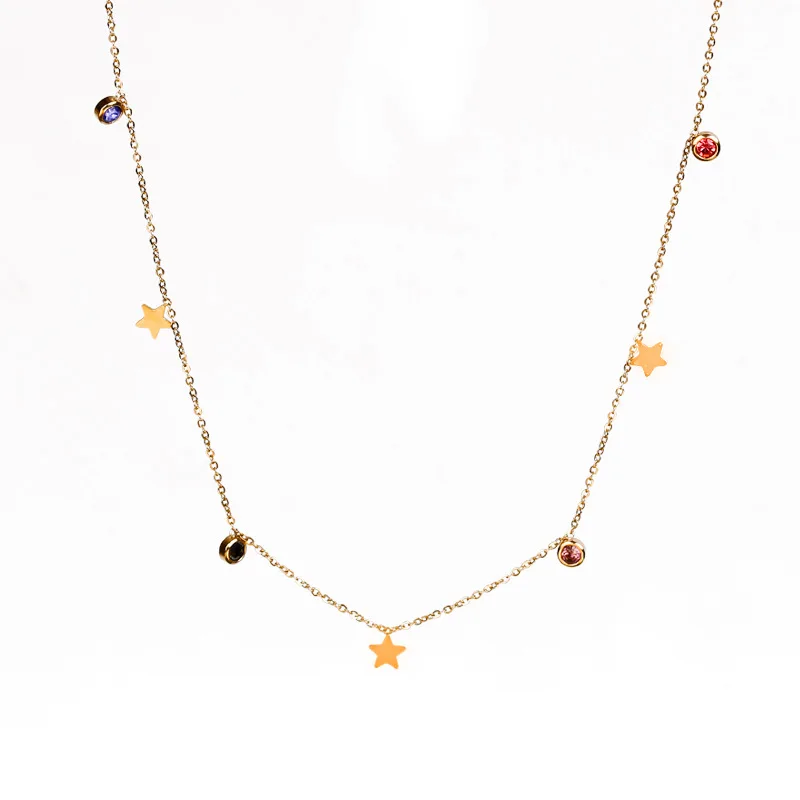 Женское Ожерелье-чокер из нержавеющей стали, с фианитом 
Женское Ожерелье-чокер из нержавеющей стали, с фианитом