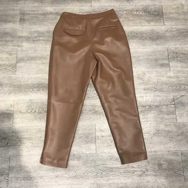 winter Autumn Women High quality real leather pants Fashion high-waist pencil pants sheepskin leather ninth pants A837
winter Autumn Women High quality real leather pants Fashion high-waist pencil pants sheepskin leather ninth pants A837