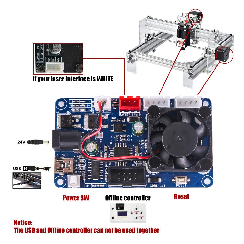 GRBL 2-Axis Control Board USB Port CNC Engraving Machine Control Board,2 Axis Control,Laser Engraver Control Board with Offline
GRBL 2-Axis Control Board USB Port CNC Engraving Machine Control Board,2 Axis Control,Laser Engraver Control Board with Offline