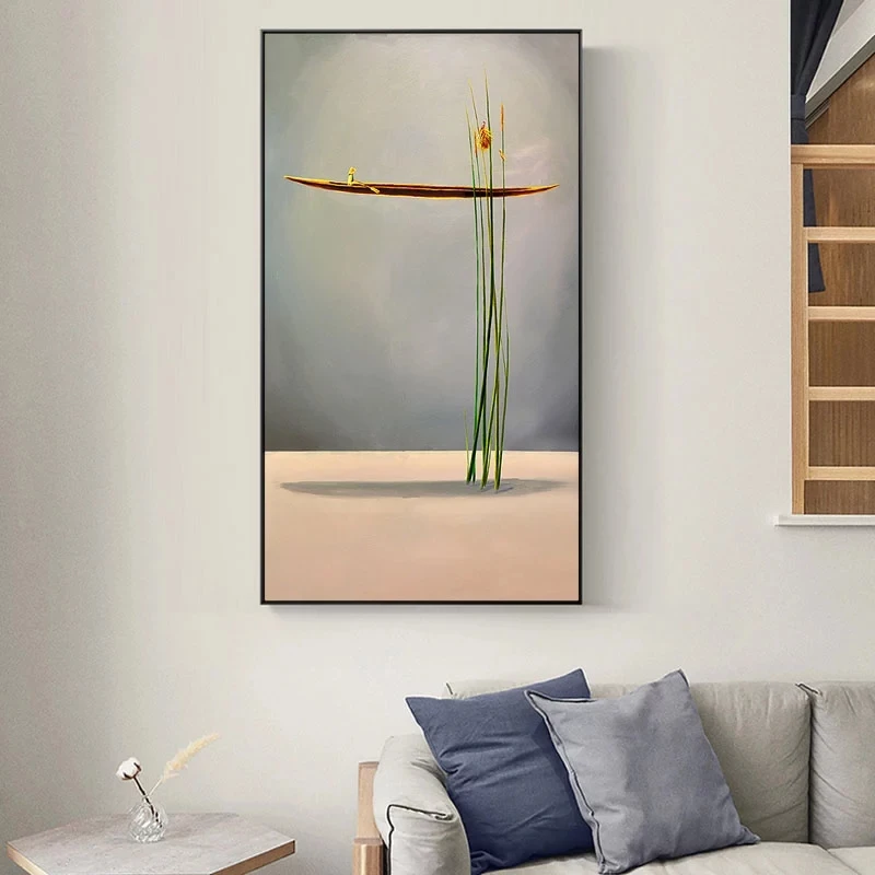 New Chinese Style Gold Boat Canvas Poster Natural Landscape Abstract Painting Print Wall Art Pictures for Living Room Home Decor
New Chinese Style Gold Boat Canvas Poster Natural Landscape Abstract Painting Print Wall Art Pictures for Living Room Home Decor