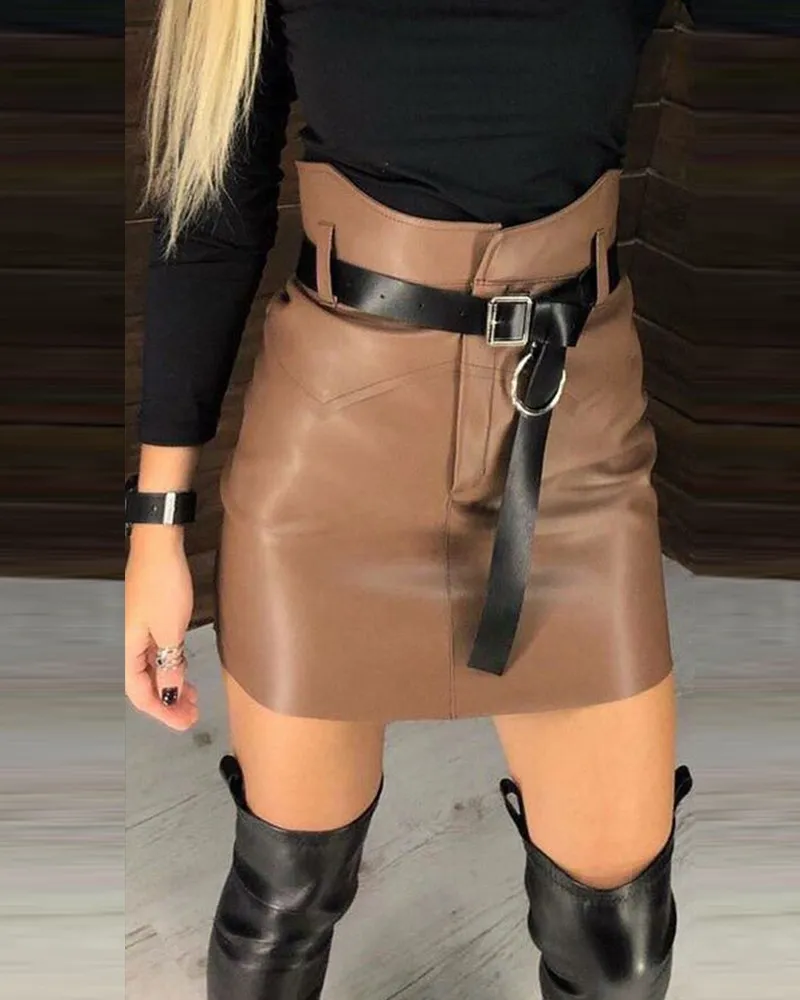 High Waist PU Leather Zipper Design Women Mini Skirt 2021 Spring Autumn Casual Elegant Streetwear Office Lady Skirts
High Waist PU Leather Zipper Design Women Mini Skirt 2021 Spring Autumn Casual Elegant Streetwear Office Lady Skirts
