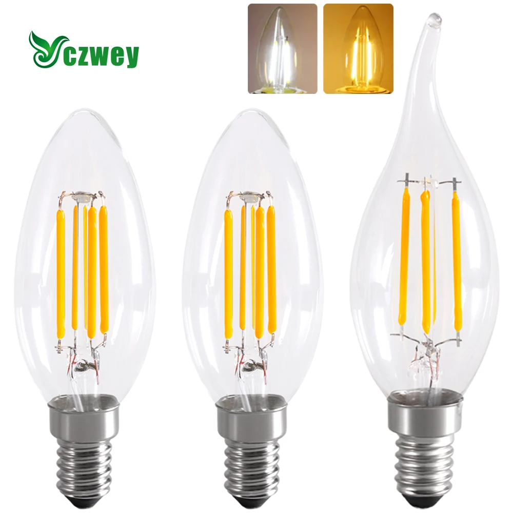E14 Retro Edison 85Ra LED Filament Bulb AC220V Bulb C35 2W 4W 6W LED Corn Light Glass Bulb Retro Candle Light White Warm white
E14 Retro Edison 85Ra LED Filament Bulb AC220V Bulb C35 2W 4W 6W LED Corn Light Glass Bulb Retro Candle Light White Warm white