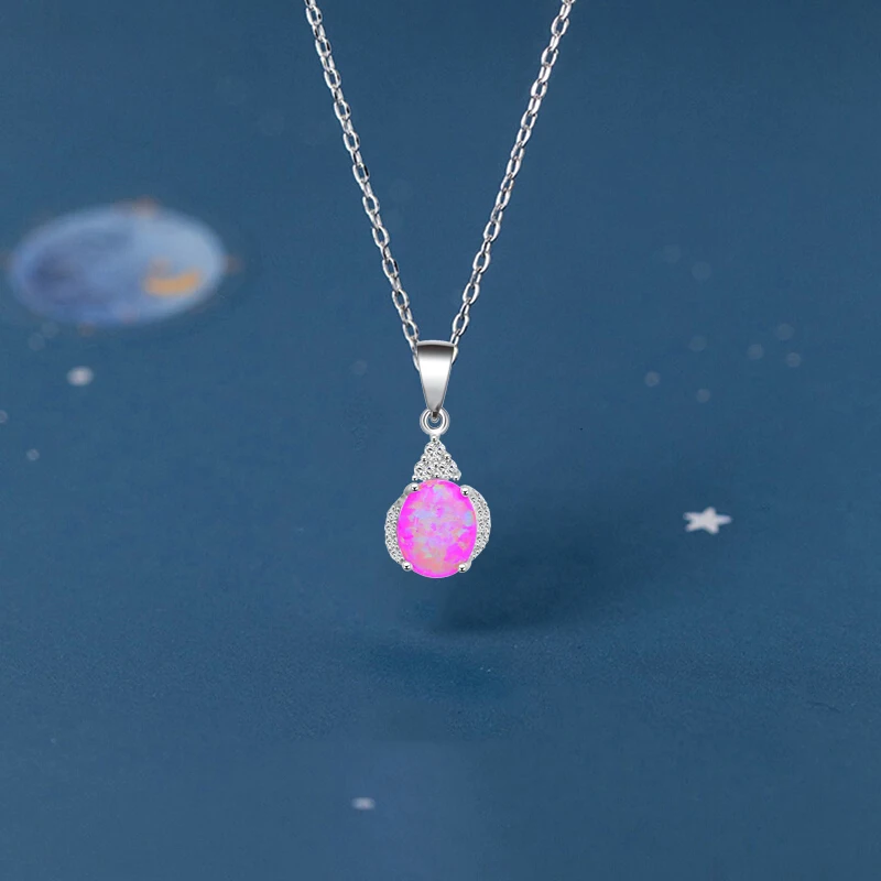 Dinner party Special style Cheap online Purple Fire Opal Silver Stamped Pendants for women Fashion jewelry OP459 | Украшения и