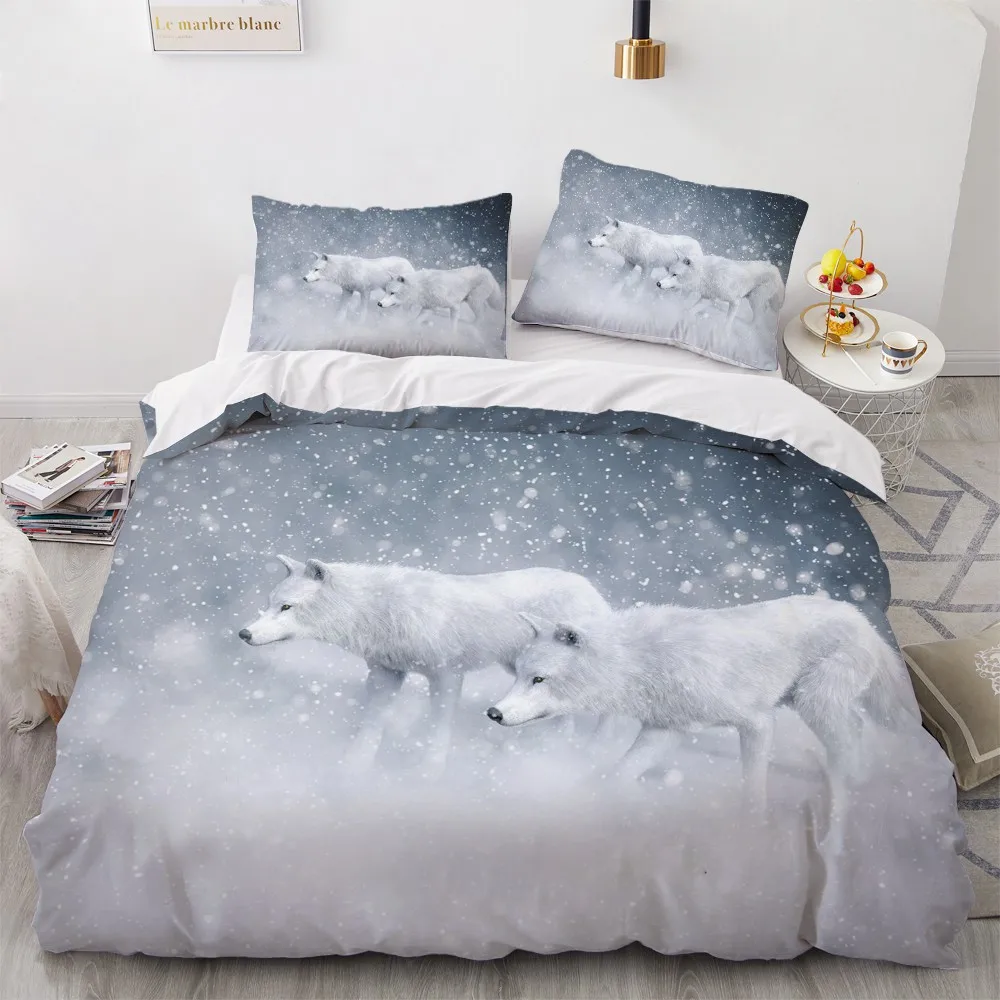 3D Design White Wolves Bedding Sets Pillow Shams Comforter cases Duvet Quilt Cover Set King Full Single Size Home Textile
3D Design White Wolves Bedding Sets Pillow Shams Comforter cases Duvet Quilt Cover Set King Full Single Size Home Textile