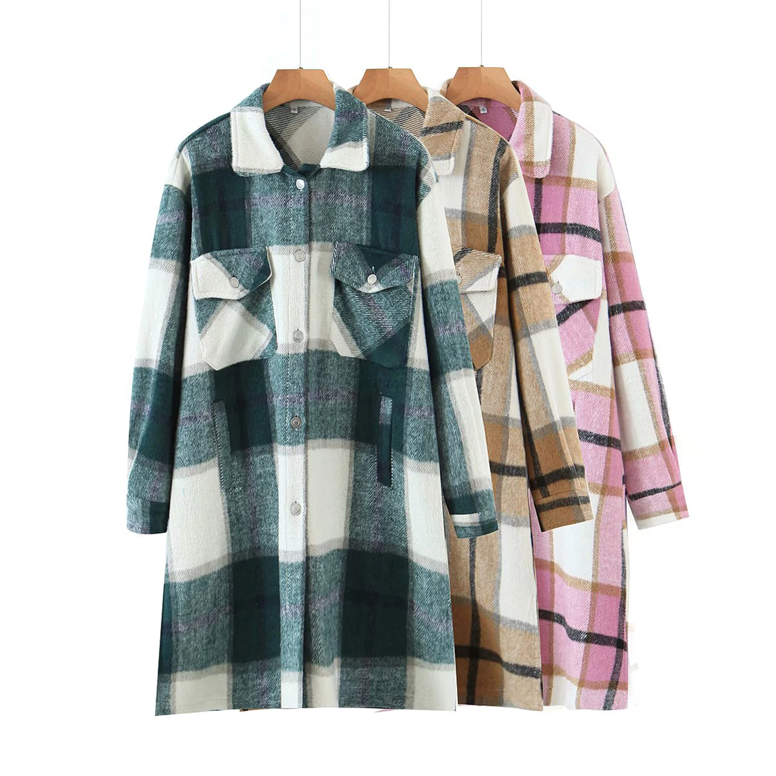 Women Fashion Long Sleeve Plaid Coat Ladies Female Casual Pocket Lapel Coat for Daily Wear 
Women Fashion Long Sleeve Plaid Coat Ladies Female Casual Pocket Lapel Coat for Daily Wear