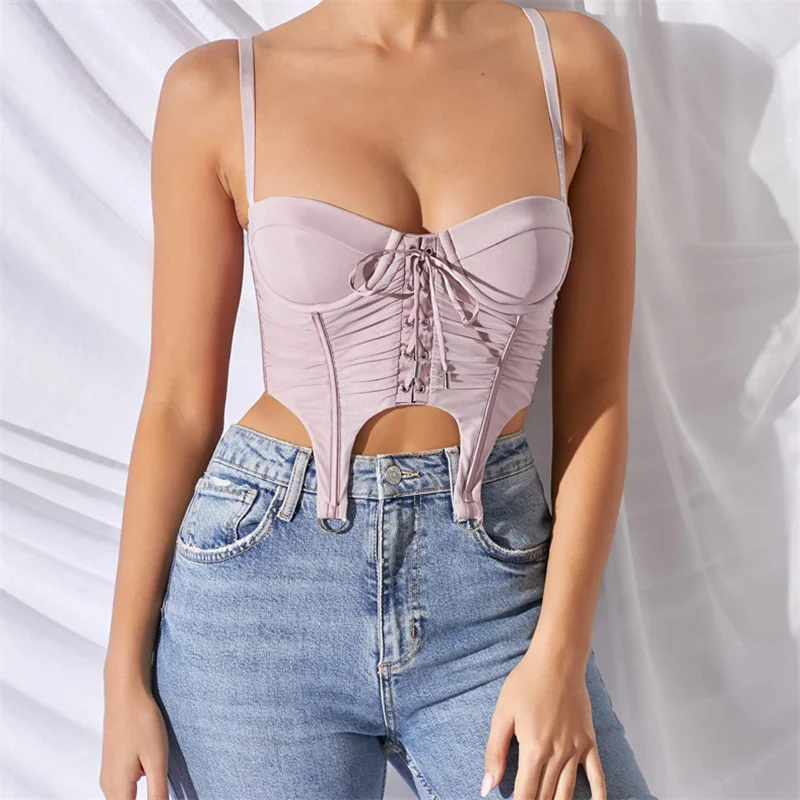 Fashion Women Sexy Zipper Mesh Camis Top Ladies Summer Lace-up Wrap Tops Sleeveless Solid Color Spaghetti Strap Crop Top
Fashion Women Sexy Zipper Mesh Camis Top Ladies Summer Lace-up Wrap Tops Sleeveless Solid Color Spaghetti Strap Crop Top