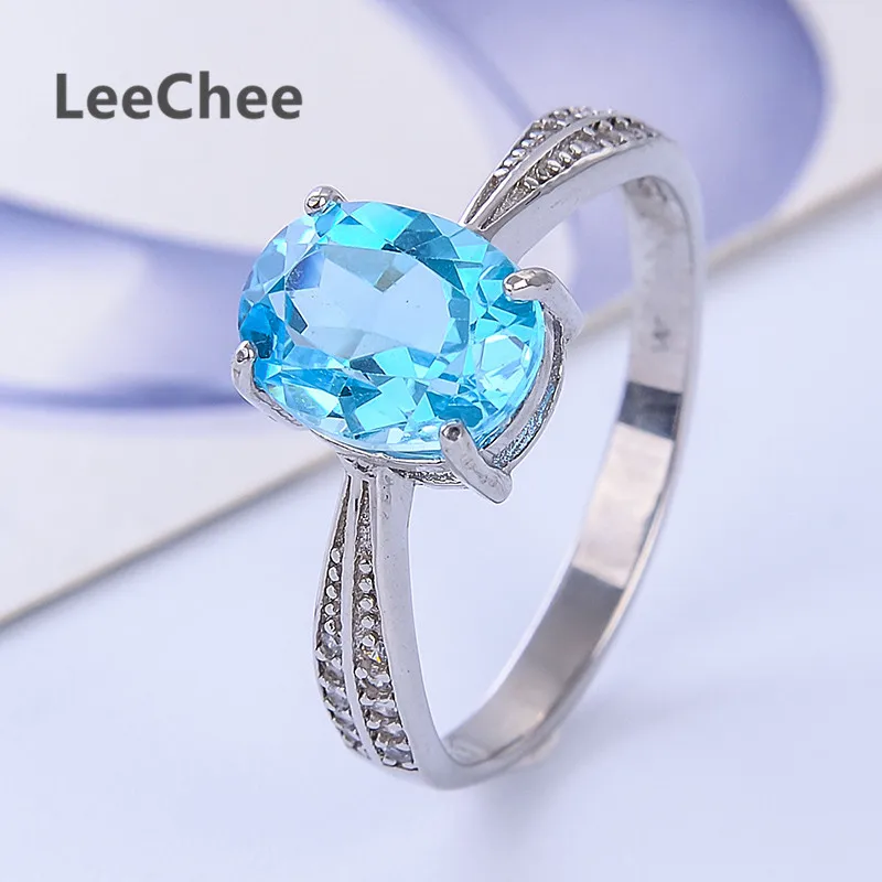 Кольцо LeeChee женское из серебра 925 пробы, с голубым топазом овальной формы, в подарок на день рождения
Кольцо LeeChee женское из серебра 925 пробы, с голубым топазом овальной формы, в подарок на день рождения